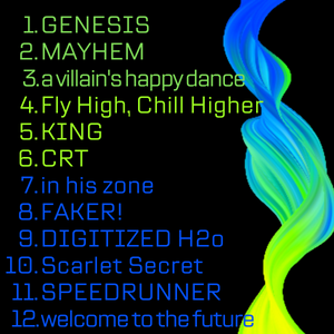 PGuraldon's tweet photo. quick and cute lil graphic, but also the track list for #MAYHEM

out 7/1 💙 https://t.co/HwWaxi1nQN