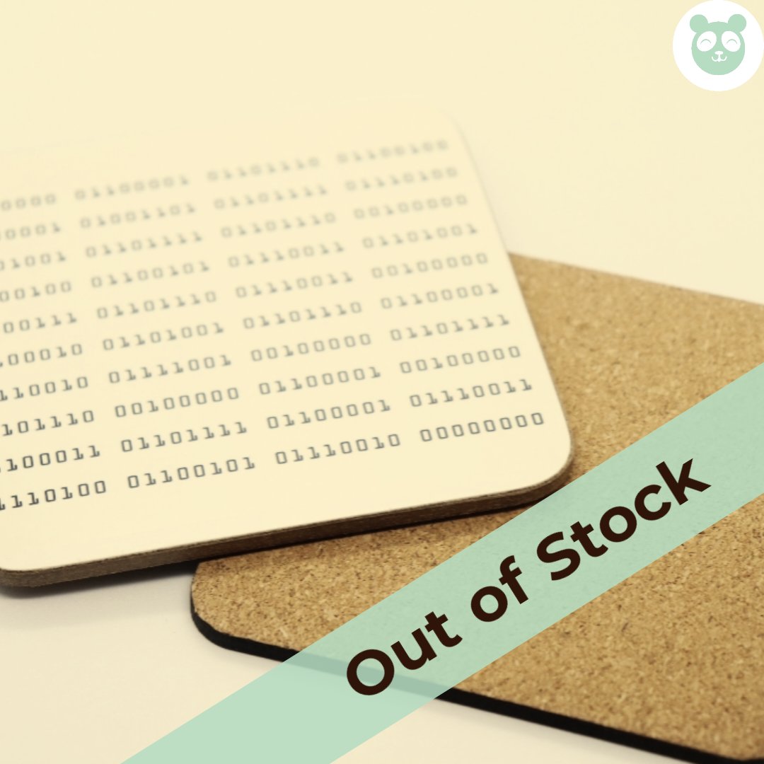 pandamotion2's tweet image. ๐ขOut of Stock๐ข
I have been waiting for my usual supplier to get more matte coasters in. Ill update when i get more stock.
The binary code mug &amp; bookmarks is still available
etsy.com/uk/shop/PandaMโฆ
#computercoding #binarycode #shopsmallbusiness #buysmall #mumlifeuk