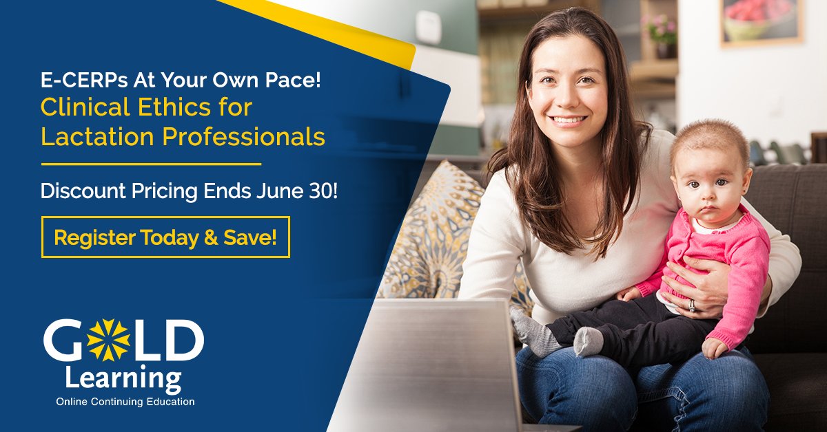GOLDLearningEd's tweet photo. Get the E-CERPs you need at a discount you'll love! Sign up by June 30 and save 20% on this package, with 6 weeks of unlimited access to 5 hours of lactation ethics education from leading experts: https://t.co/edVnZDNrcj
#IBCLC #CERPs #lactation #breastfeeding https://t.co/mXvKskOtAs