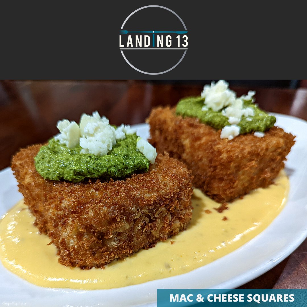 We've got a new appetizer for you to try!  Our Mac & Cheese Squares are the perfect way to start off your meal!

#Landing13
#Porterville
#MacAndCheeseSquares
#MacAndCheese
#MacaroniAndCheese
#Macaroni
#Appetizer