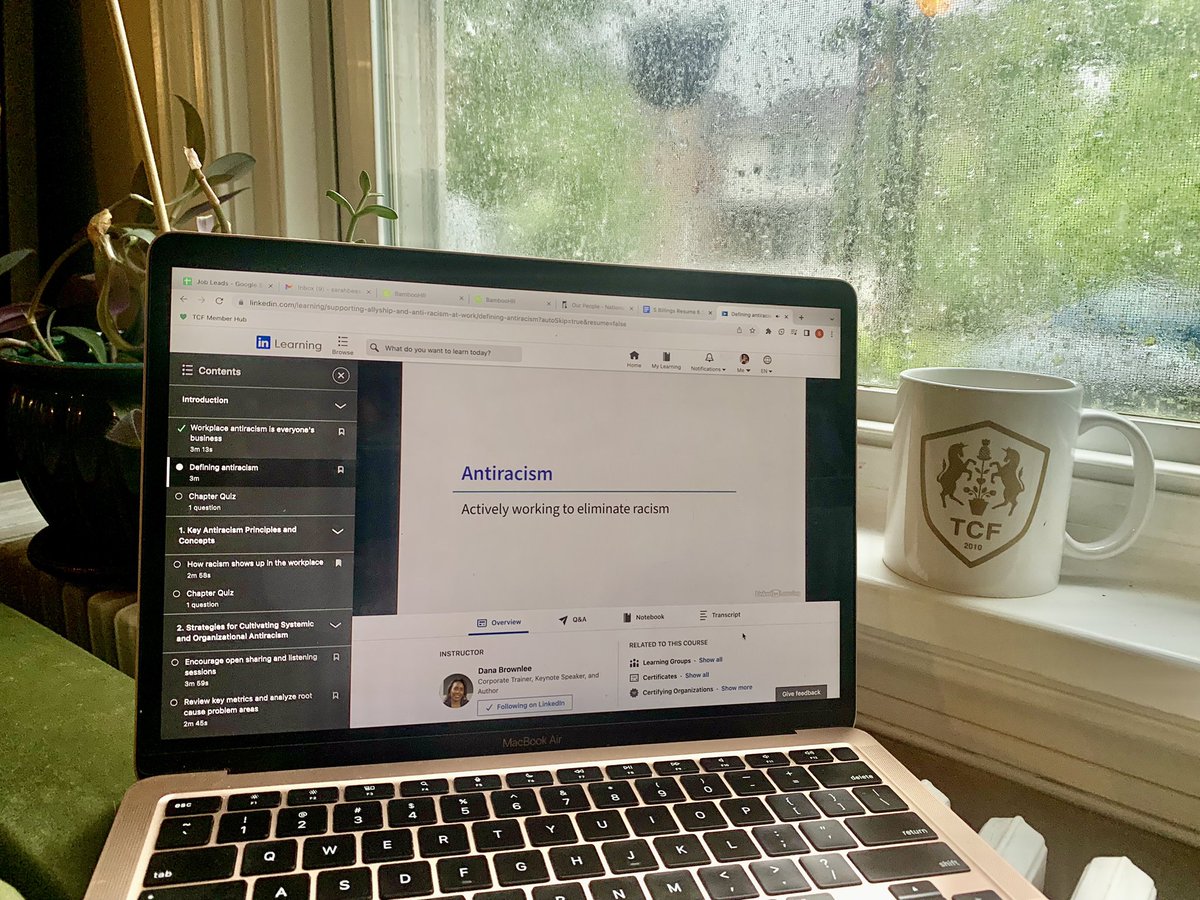 Today’s rainy day office view, finishing the course “Supporting Allyship and Anti-Racism at Work” by Dana Brownlee! Check it out: lnkd.in/eFmxbiUS #allyship #antiracism