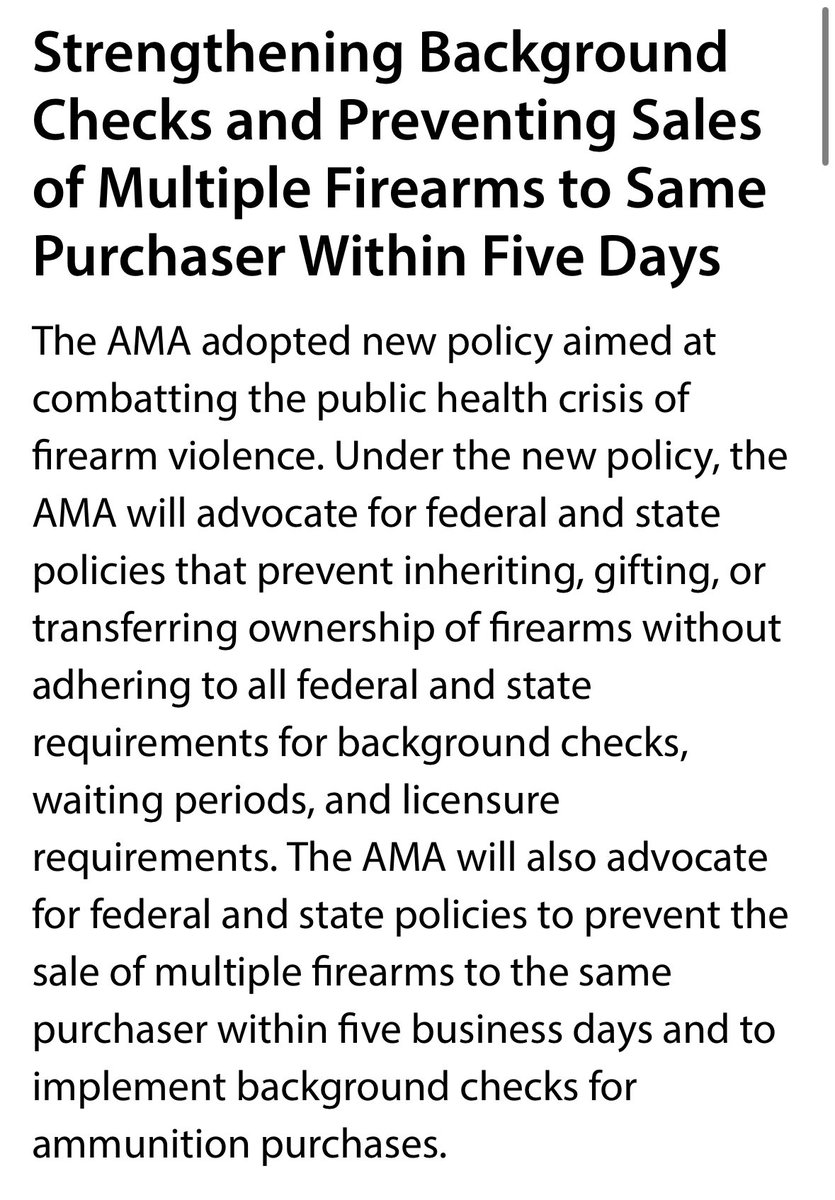 Proud of our <a href="/AMAmedstudents/">AMA Medical Students</a> authorship team for generating further <a href="/AmerMedicalAssn/">AMA</a> policies to combat our firearm violence public health crisis during #gunviolenceawarenessmonth ama-assn.org/press-center/p…