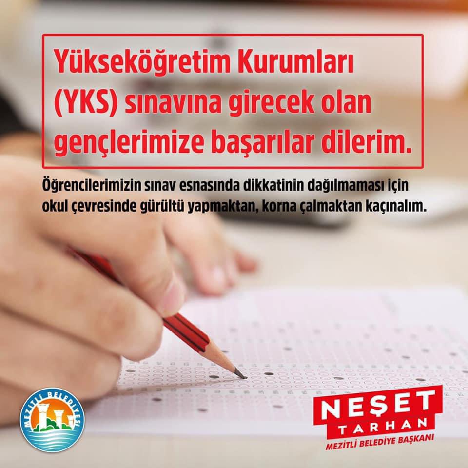 Yükseköğretim Kurumları (YKS) sınavına girecek olan gençlerimize başarılar dileriz.☘️

Öğrencilerimizin sınav esnasında dikkatinin dağılmaması için okul çevresinde gürültü yapmaktan, korna çalmaktan kaçınalım.🤫🤫