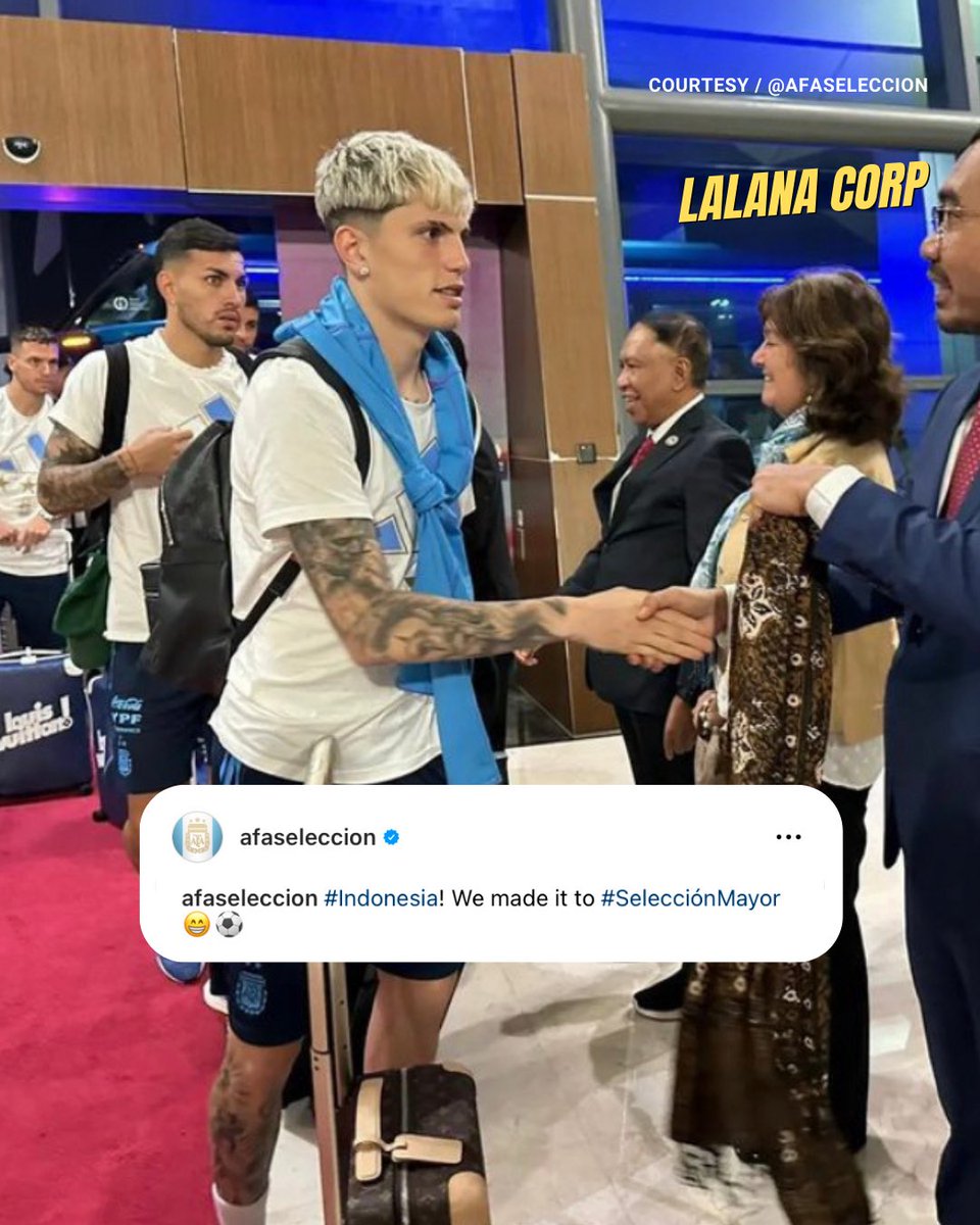 lalanacorp's tweet image. Selamat datang di Indonesia 🫶🏻🇦🇷🇮🇩 

[via : @afaseleccion] 
-
#LLNCORP