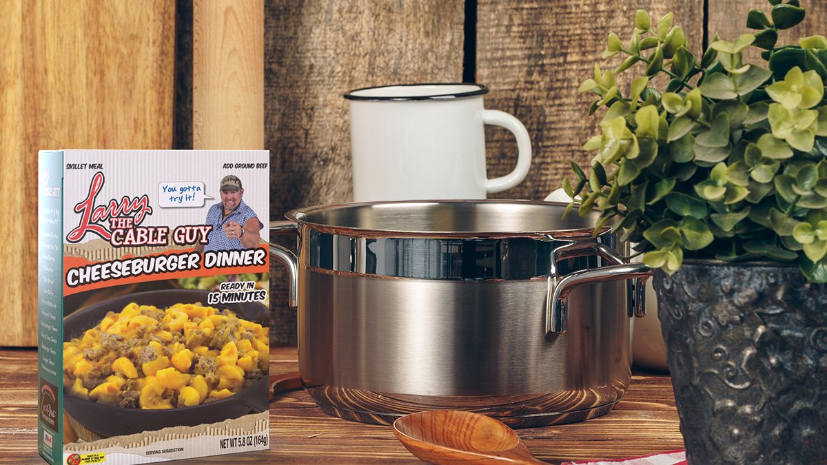 Need a quick weeknight meal that'll impress the whole family? Try Larry the Cable Guy's Cheeseburger skillet dinner and in minutes you'll have a hearty main course.

#Bektrom #larrythecableguy #skilletdinners #boxedmeals #sidedishes #quickandeasy