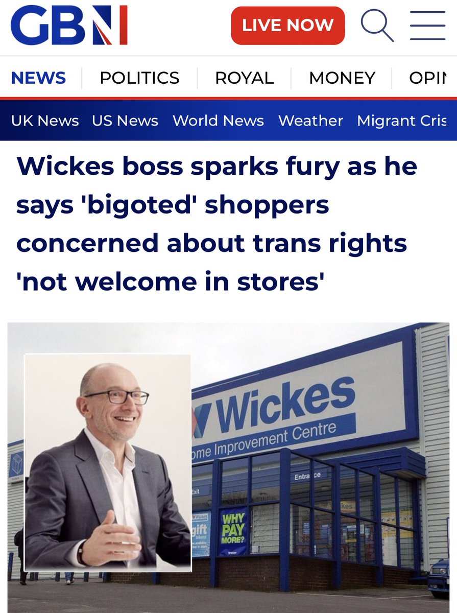 Who do these bigots think they are? 
They are so arrogant that actually believe that the rest of the British people are just as woke and left-wing as they are. 
Time to boycott this company until they learn not to abuse the Silent Majority 👍 #Wickes