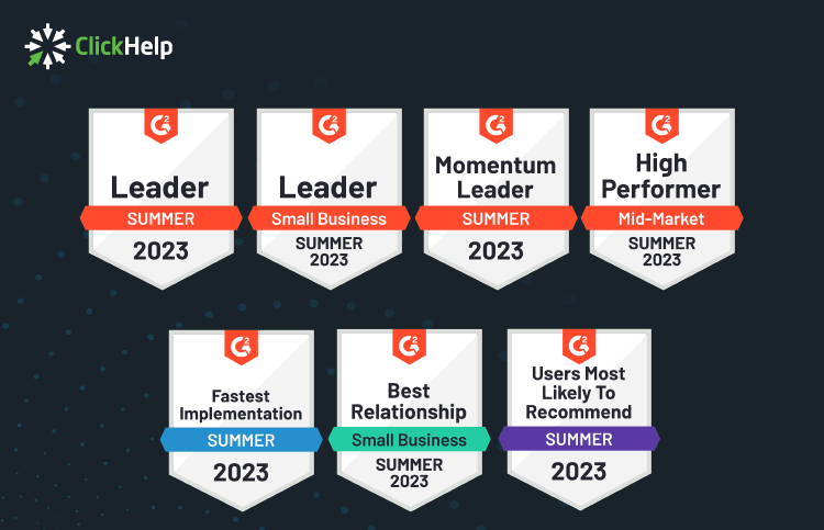 ClickHelpNews's tweet image. The latest quarterly G2 rankings are out, and ClickHelp is recognized as a Leader in the category of Help Authoring Tools again 🔥

Check out our verified customer reviews to learn more: g2.com/products/click…

#G2 #technicalwriting #documentation #technicalwriter