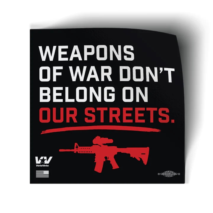 June is #GunViolenceAwarenessMonth. Those of us who've served understand all too well the devastating impact of weapons of war, and it's imperative we get them off our streets. 

Join us in this call to action: shop.votevets.org/products/weapo…