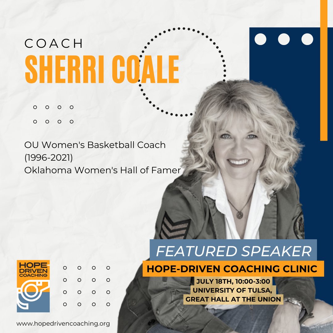 📢 Exciting news for coaches! The renowned @sherricoale is a featured speakers at the Hope-Driven Coaching Clinic! Don't miss this opportunity to elevate your coaching skills and learn from one of the best in the business! …vencoachingclinictulsa.eventbrite.com #sports #coaching