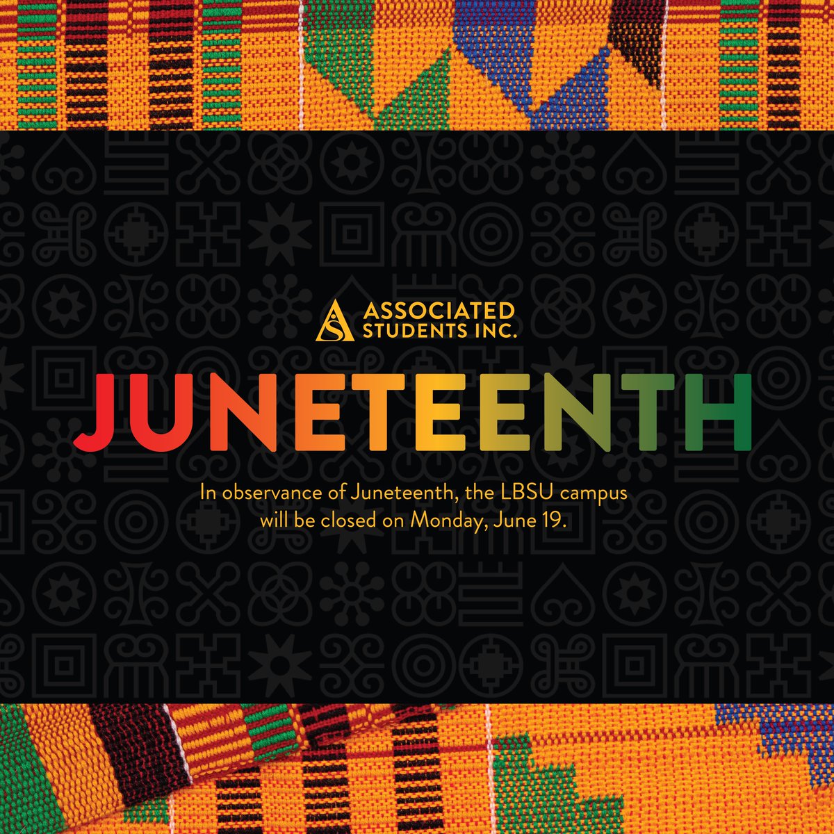 Join us in commemorating Juneteenth, the historic day that symbolizes freedom and celebrates the end of slavery for African Americans in the United States. On Monday, June 19, 2023, Cal State Long Beach and all CSU campuses will be closed to honor this significant holiday. 💛