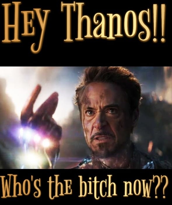 Bye Thanos! Please forget to write. #Thanos #Avengers #AvengersEndGame #Ironman #Friyay #TonyStark #Memes #WhosTheBitchNow