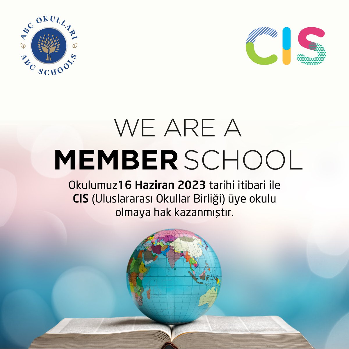 abcokullari's tweet photo. Yüksek kalitede eğitim öğretim, öğrenci iyi olma hali, küresel vatandaşlık ve CIS etik kuralları gibi faaliyetlerimizin değerlendirme sürecini başarıyla geçerek, CIS(Uluslararası Okullar Birliği) üyeliğimizin onaylandığı bilgisini almış olmanın gururunu yaşıyoruz.
Değerli çabaları ve devam eden destekleri için tüm okul topluluğumuza içtenlikle teşekkür ederiz.