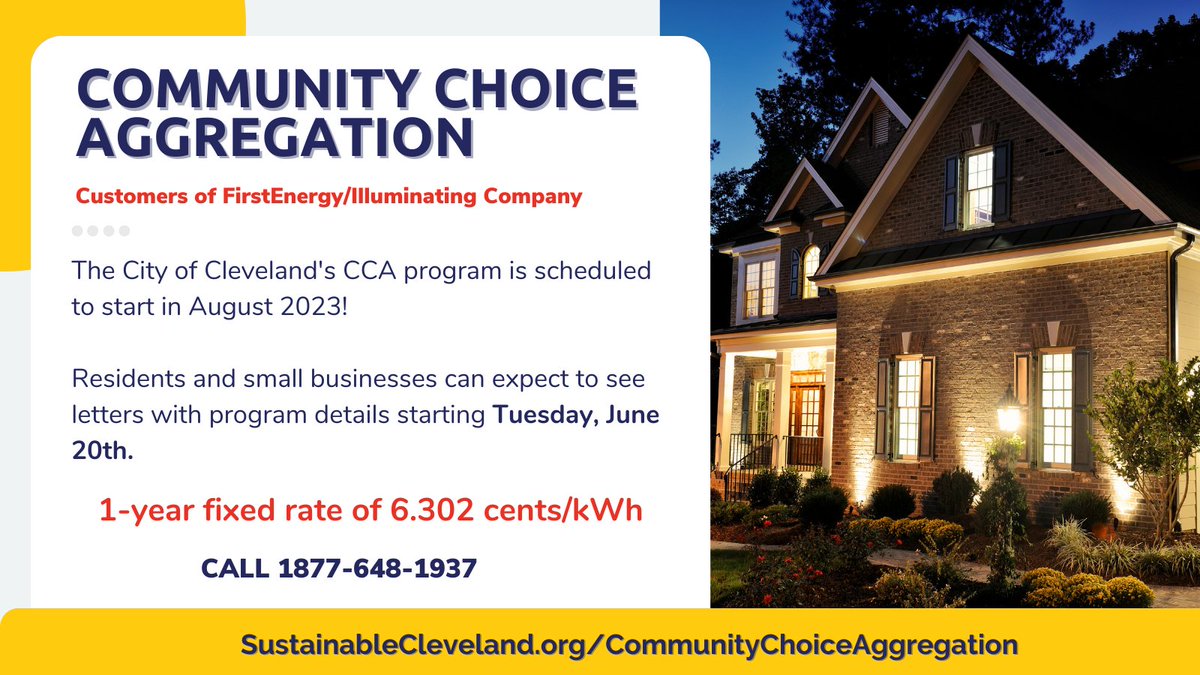 The <a href="/CityofCleveland/">City of Cleveland</a> Announces it's Community Choice Electricity Aggregation Program  📢  As of June 20th, Cleveland residents will begin receiving program letters with rates &amp; opt-out details.

Press Release 💡: ow.ly/ZEpJ50OQGpz #SustainableCLE <a href="/SOPECenergy/">SOPEC - Sustainable Ohio Public Energy Council</a> <a href="/AEPenergy/">AEP Energy</a>