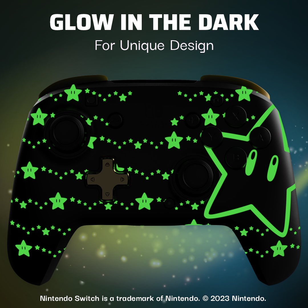 Introducing the Super Star REMATCH GLOW Wireless Controller for Nintendo Switch. Wireless. Glow in the Dark. 40 Hour Rechargeable Battery. Available now. pdp.com

#playpdp #pdpgaming #pdpglowweek #nintendoswitch #rematch #glowinthedark