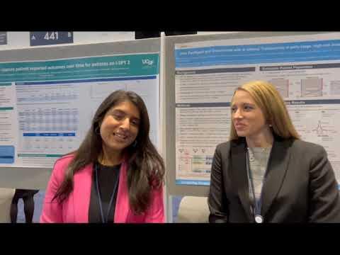 UCSFCancer's tweet photo. @UCSF at #ASCO23: Breast Oncology Fellow Dr. Saya Jacob @UCSFHospitals and Dr. Rebecca Shatsky @Dr_RShatsky @UCSDCancer discuss their side by side I-SPY 2 posters, and the benefit of cross-campus collaboration in the success of the trial. WATCH: https://t.co/WnZipF5Ilh #ISPY2 https://t.co/QjdCyBXPiA
