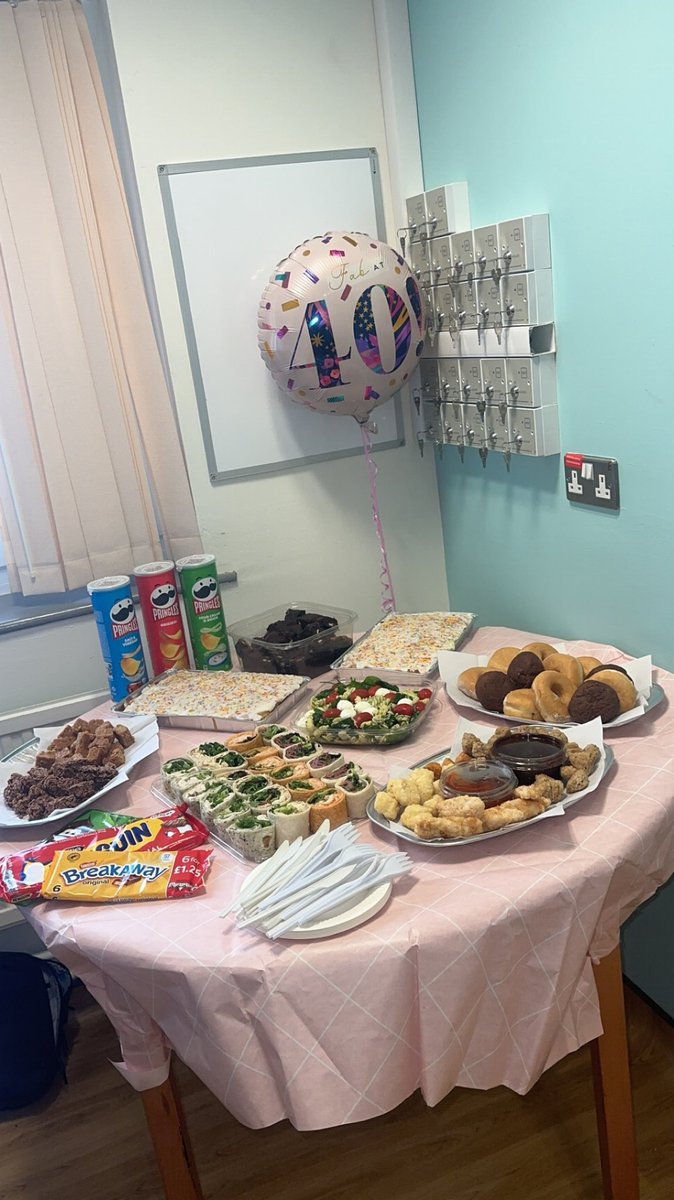 Today we celebrated our Consultants birthday 🥳 🎂she was very grateful &amp; so we’re the staff for the food. Good day all round 💜🤍 <a href="/lealeamarie6/">•Leanne•</a> <a href="/AbigailYates14/">Abigail Yates</a> <a href="/maiziemont/">maizie montgomery</a> <a href="/BorrowsCath/">Cath Borrows</a>