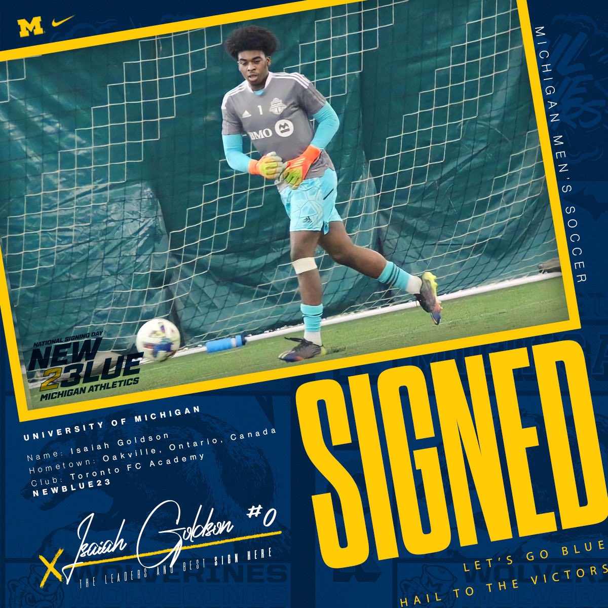 Michigan Men's Soccer on Twitter to Michigan Isaiah Goldson