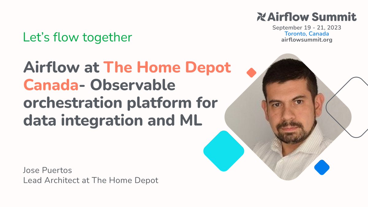 🛍️🔍 Discover how The Home Depot Canada uses Airflow as an observable orchestration platform for data integration and ML. 
Join this session with Jose Puertos at the Airflow Summit 2023 in Toronto!
airflowsummit.org/tickets/