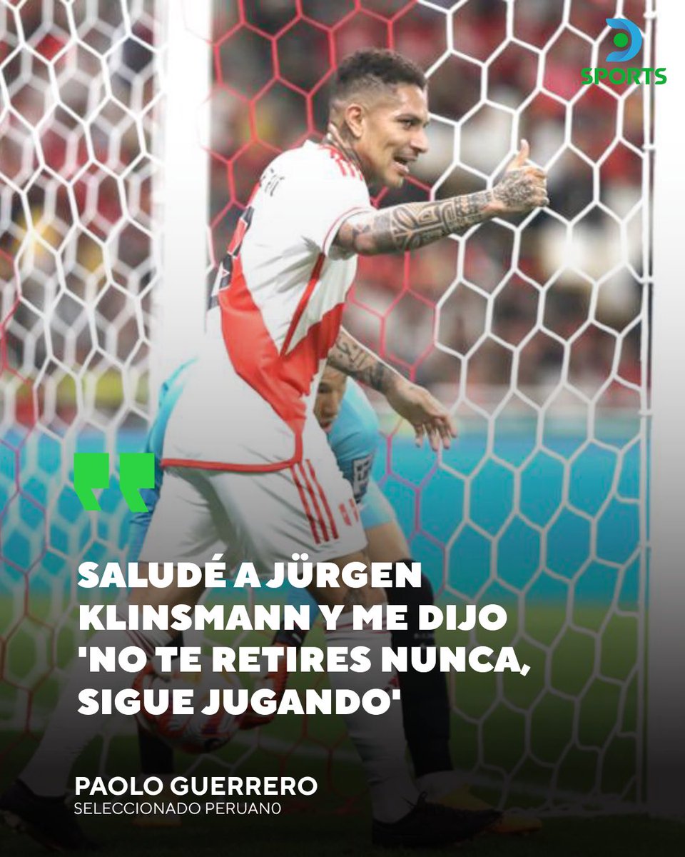 DIRECTVPeru's tweet photo. 🇵🇪 Paolo Guerrero, delantero de la Selección Peruana, tuvo un diálogo con Jürgen Klismman donde le dijo que nunca se retire
¿Te gustaría seguir viéndolo en la selección? 🤔
#PeruVsCorea https://t.co/mxeHF54cmL