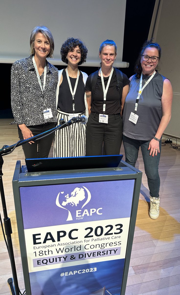 🫶🏽 to #EAPC2023 for providing vital space for brilliant colleagues to share their work with & for LGBTQ+ people in receipt of palliative & bereavement care. So incredible to finally meet up in real life & such a great audience (me=100% #fangirl) 🏳️‍🌈🏳️‍⚧️ So excited for what’s next 🤗