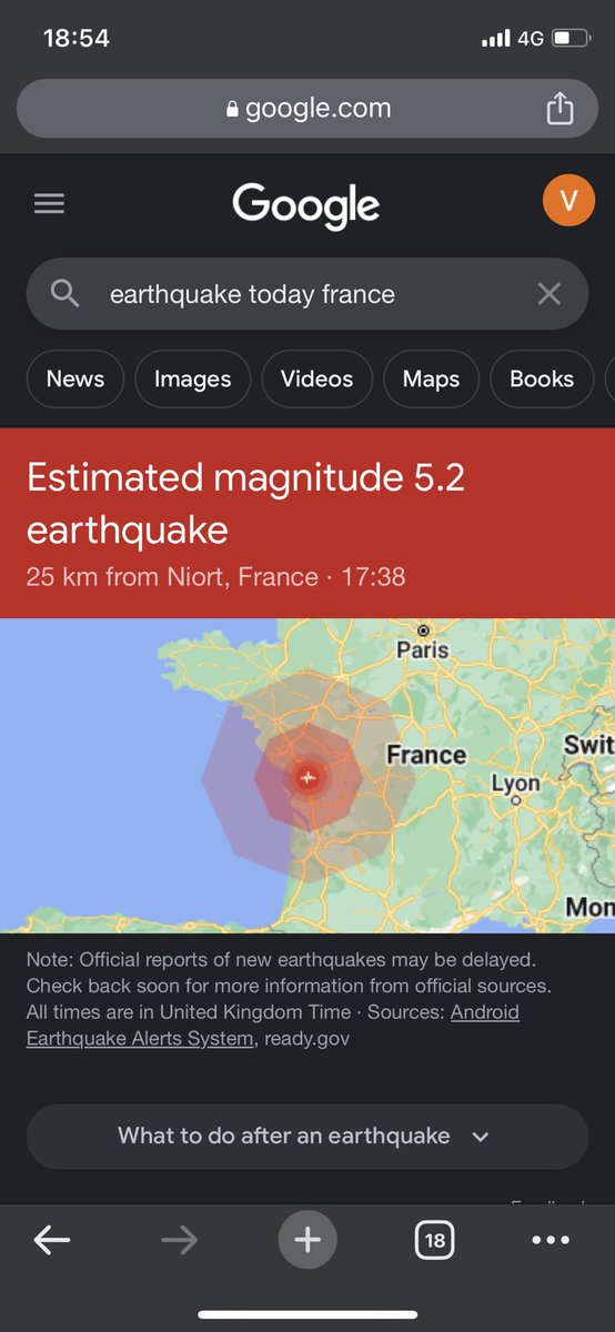 Viv_bot's tweet photo. Oh blimey, we just had a little earthquake here in France! We were chatting in the garden and all stopped suddenly as our chairs wiggled. Found this:

#francequake2023 https://t.co/8j7sv1ye5P