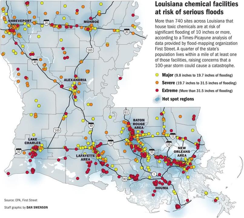 More than 740 toxic chemical sites in Louisiana are at risk of serious flooding. nola.com/news/environme…