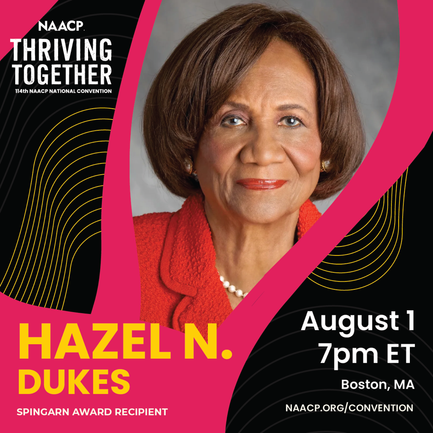 We are pleased to announce that we’ll be honoring activist and leader Dr. Hazel N. Dukes with the NAACP’s highest award, the Spingarn Medal, at the 114th #NAACPConvention in Boston, MA this summer. We hope to see you there! 👀 Read our full statement: bit.ly/43JIuVu