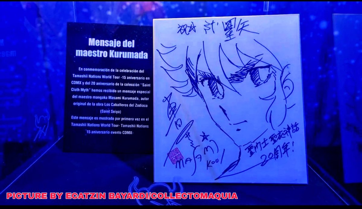 Master #MasamiKurumada sent a message to the Mexican fans celebrating the 20th anniversary of the #SaintClothMyth action figure toy line and is shown in the #TamashiiNationsWorldTour that started today in Mexico City. Mexico is the only Latin American country in this tour.