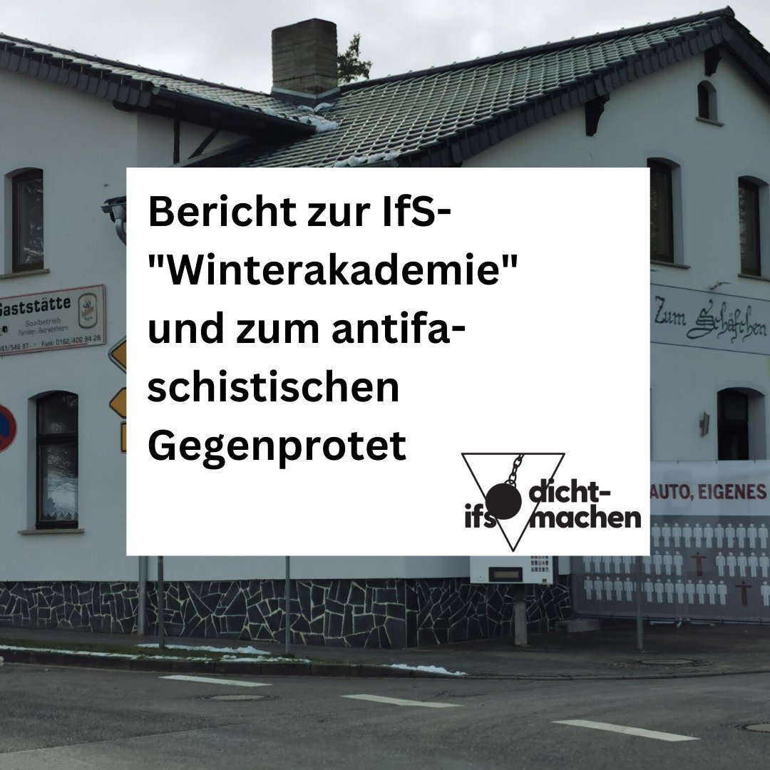 IfS_dicht's tweet photo. Unser Bericht zur "Winterakademie" des faschistischen IfS und zum antifaschistischen Gegenprotest – 27.01. – 29.01.2023
https://t.co/6HwVPwJsdV
#sr2801 #sr2901 #ifsdichtmachen #schnellroda https://t.co/nbsJtbCRNE