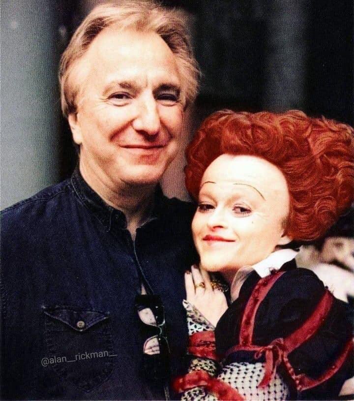 #TGIF DELIGHTFUL photo of #AlanRickman and #HelenaBonhamCarter