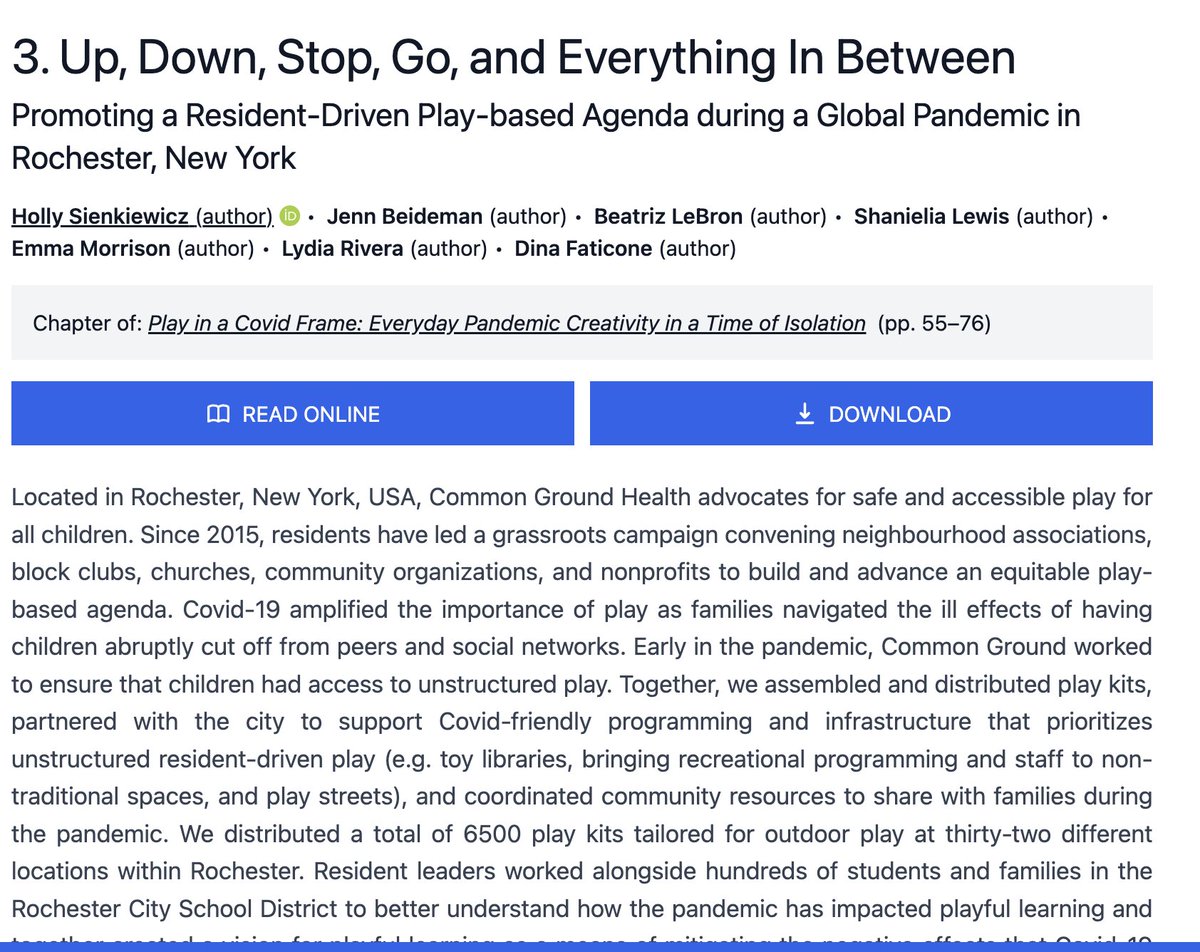CONGRATULATIONS to Coalition members Shanielia Lewis, Emma Morrison, Lydia Rivera, and Beatriz LeBron and to Common Ground Health staffers Holly Sienkiewicz, Jenn Beideman, and Dina Faticone on their chapter in the new book "Play in a COVID Frame!" ow.ly/qqgl50OQHnG