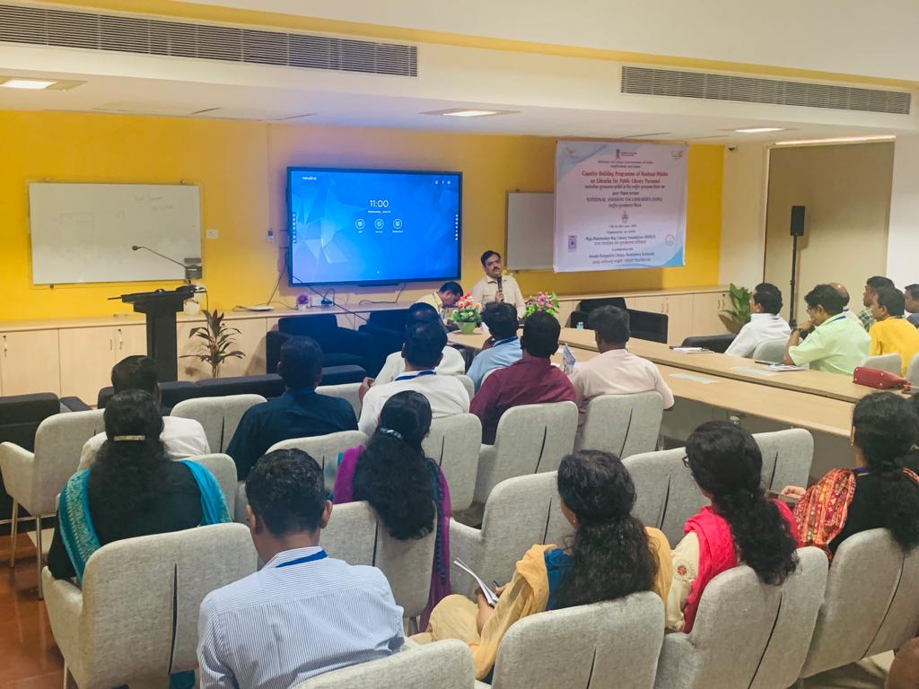 In the Capacity Building Program of National Mission on Libraries, @MinOfCultureGoI, Dr. Kuppusamy, Associate Professor, Dept. of Computer Science, Pondicherry University took session on 'Web-based Management' in Public Libraries.
#BooksforAll
#LibrariesforAll
#AmritMahotsav