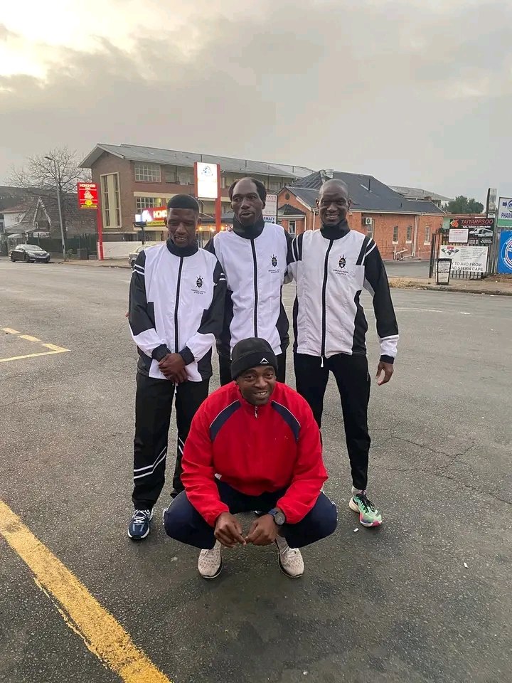 Siyabonga Ndlovu (middle) and Siphelele Zondi (Right) representing <a href="/kznathletics/">KZN Athletics</a> at the #SAChamps. Congratulations to the both of you and here's to wishing you a day full of medals #SebenzaQhawe