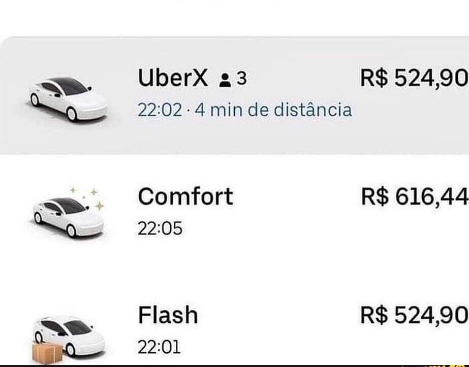 Chuva: A 

Uber automaticamente em Canoas:
