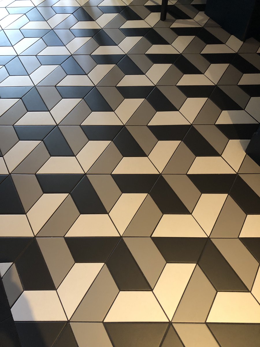 What shapes are tiling here? Do you see...
Trapezoids?
Triangles?
Hexagons?
Different Hexagons?
#MathPhoto23