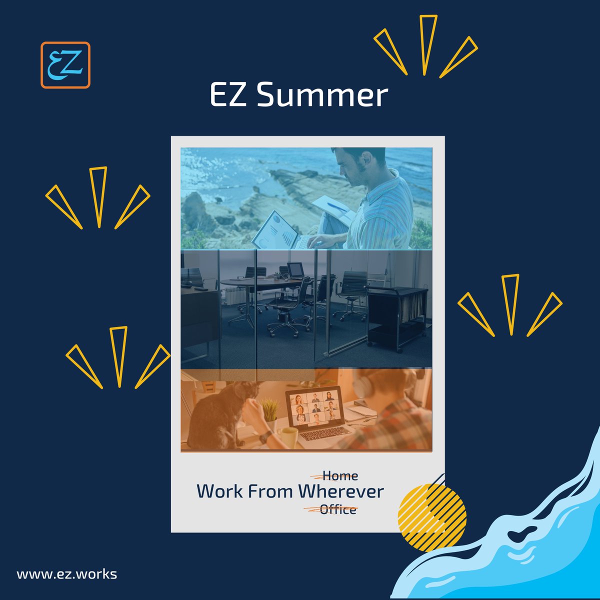 EZ_Official_'s tweet image. Enhance efficiency and beat the heat in style with our "Work From Wherever" program for our India-based operation and tech teams! Enjoy a feel of summer break while putting people first. Stay cool, and stay focused! Happy Summers. #WorkFromWherever #PeopleFirst #EfficiencyInStyle