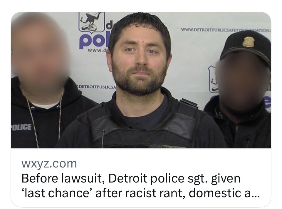 A Detroit police sergeant now facing a $10 million wrongful arrest lawsuit. But get this, in 2020 he was almost fired after the department concluded he beat his #DivestTwitter girlfriend and repeatedly called her the hard R. The link to the story is below