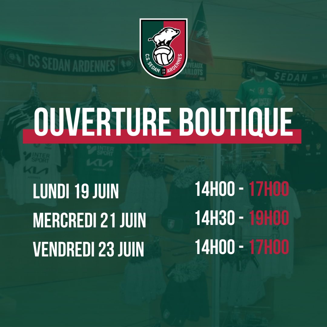 _CSSA's tweet image. Découvrez les horaires d’ouverture de la boutique et de la billetterie pour la semaine prochaine ! 🟢🔴