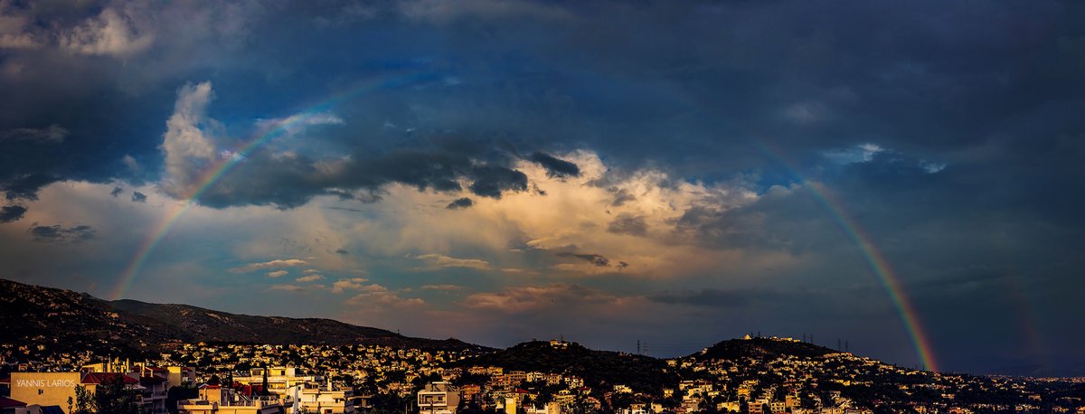 Μετά τη #βροχή, σήμερα - Πεντέλη 19:38 After the #rain, today - Penteli Mt, #Athens , Greece 19:38 #meteogr #meteo #weather #photography #stormhour #weatherphoto #yannislarios #panoramicphoto #cityscape #lastray #rainbow
