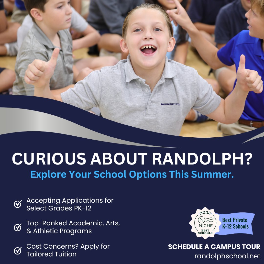 Curious about Randolph? Summer is a great time to explore your options and learn about what our school has to offer. Schedule a tour and connect with our admission team today! randolphschool.net/admissions/sch…