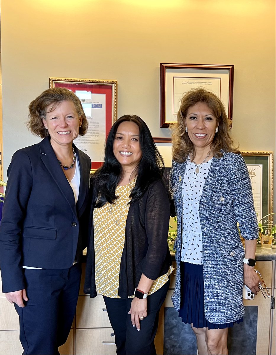 One of the highlights this week was meeting w/ #SJSU's new President #CynthiaTenienteMatson and #HeatherLattimer, Dean Lurie School of Education!  

💜 the many collaborations between our institutions to advance #studentequity #studentsuccess! @SJCityCollege @SJSU @sjsulurie