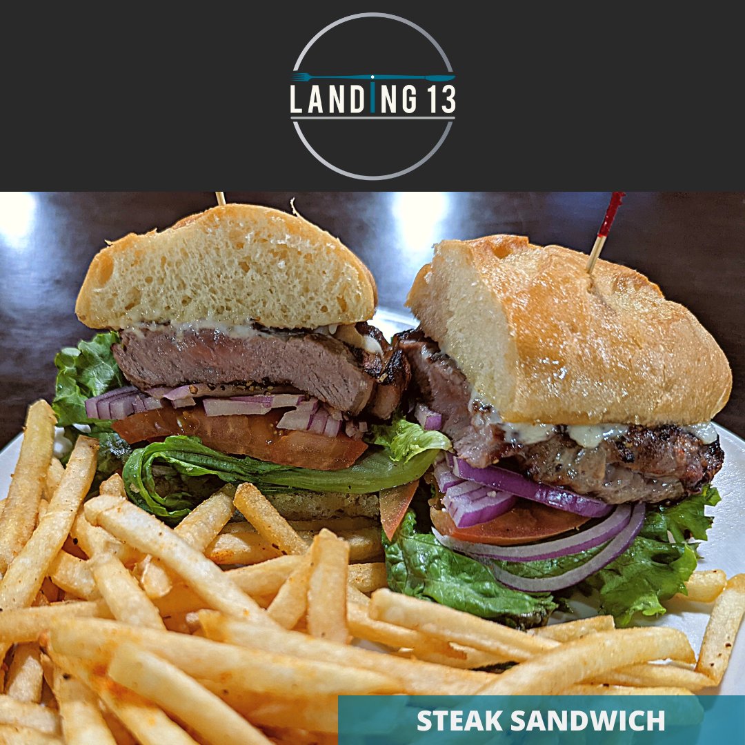 Hungry? Our deliciously filling steak sandwich will satisfy any hunger! Come to Landing 13 and order one today!

#Landing13
#Porterville
#SteakSandwich
#Steak
#Sandwich
#Food
#Satisfaction
#Satisfied
#MediumRare
#Medium
#WellDone