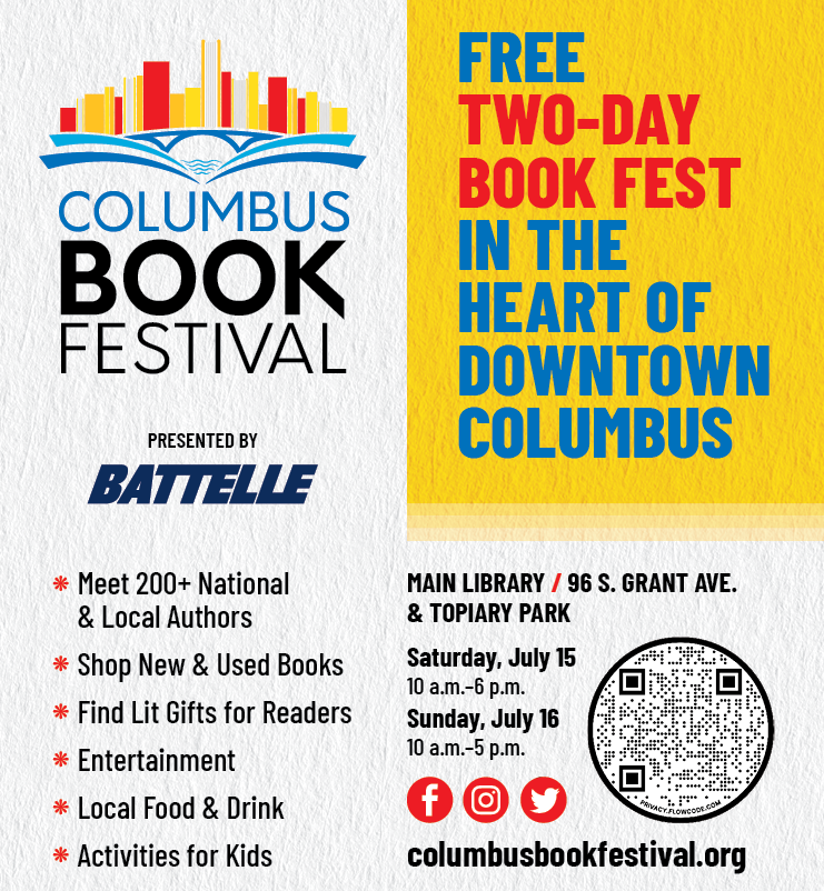 Celebrate authors & reading in Columbus on July 15-16! 135 authors on panels, 70 independent & self-published authors, & dozens of exhibitors & entertainers, artisans, & makers! 
columbusbookfestival.org 
#socolumbus #LifeInCbus #onlyincbus #614Living #ExpCols