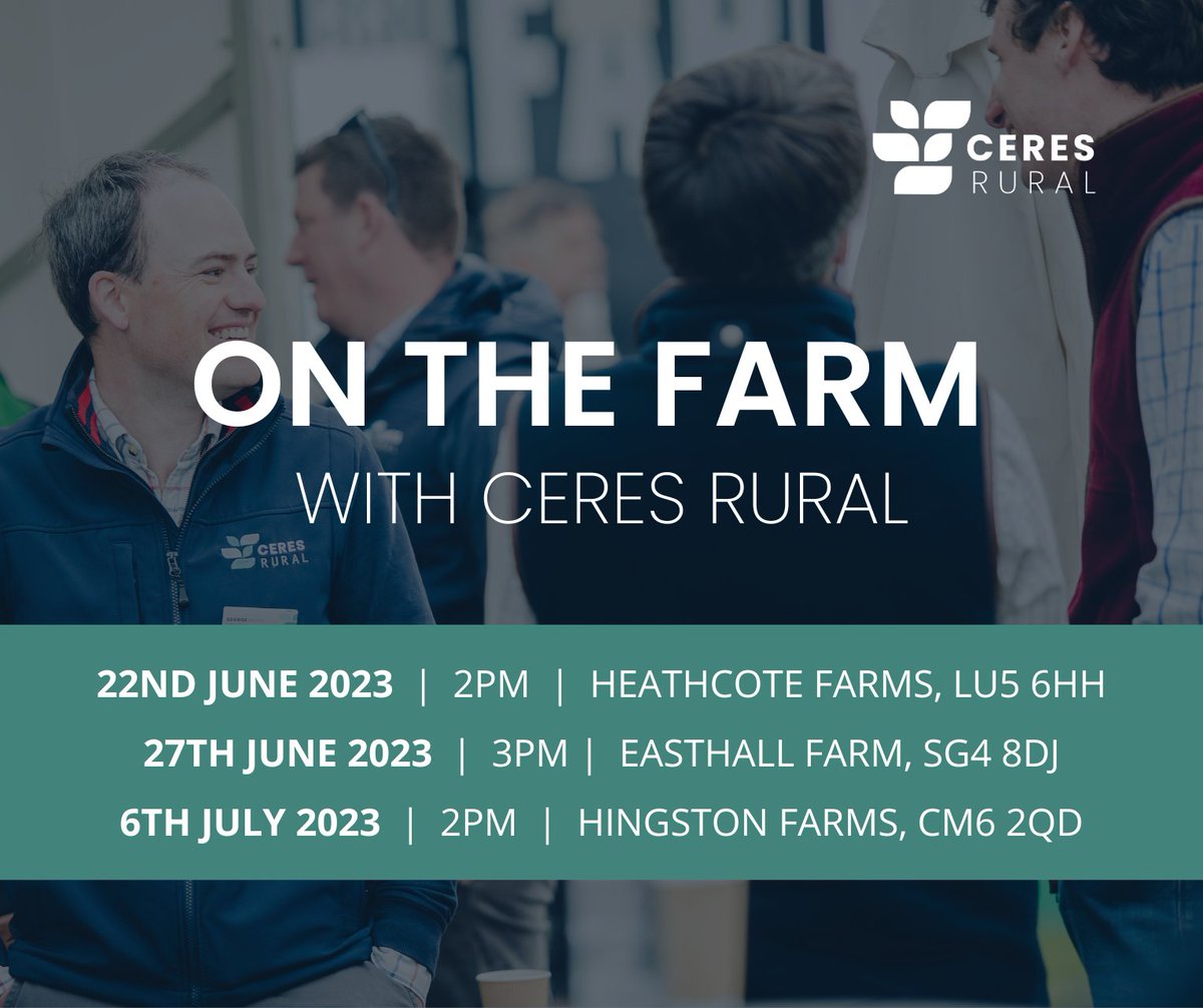 Book onto our summer On The Farm days. Let’s navigate the cropping season & reflect on recent learnings. We’ll also review recent research or projects undertaken to enhance businesses. Limited spaces - don’t delay! Email claire.motyczak@ceresrural.co.uk. #onthefarm #farmadvice