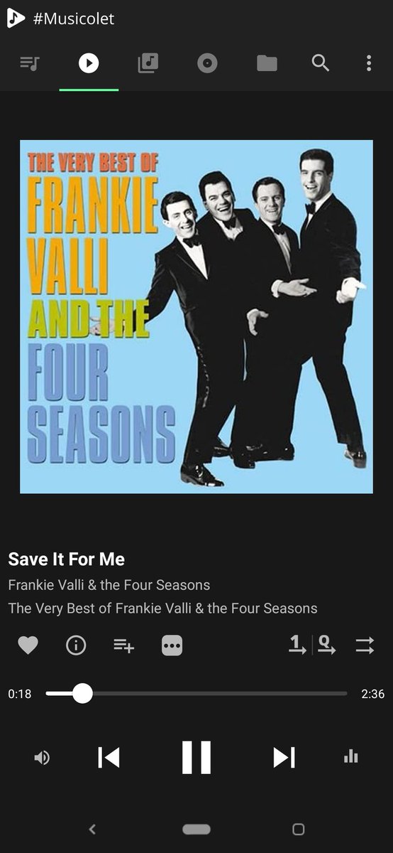 loscuques's tweet image. Escuchando #SaveItForMe de #FrankieVallitheFourSeasons en #musicolet…