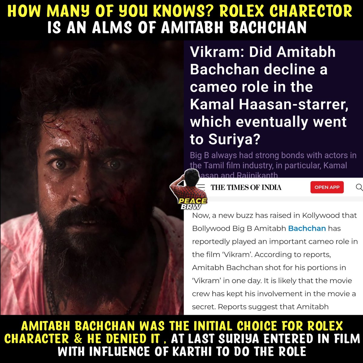 REMINDER 😃 : To Do this same Role, Meanwhile The Same Bro Begged Lokesh Kanagaraj to Do a 5 mins in his Film ( Cameo Begger @Suriya_offl  ) & Tried to Steal the Credit.. But Mission Failed 😓 ... But Helped Suriya Disappearing from the Brink of Film industry 👏
