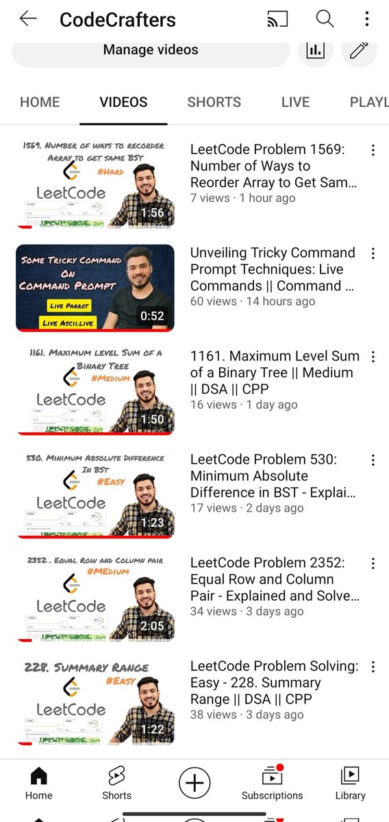 Calling all coding enthusiasts! Join me on my YouTube channel, Codecrafter, where I share daily LeetCode problem-solving videos, tricky coding hacks, and insightful career guidance. 
Check it out: youtube.com/@CodeCrafters91

 #LeetCode #CodingCommunity #TechSkills #CareerGuidance