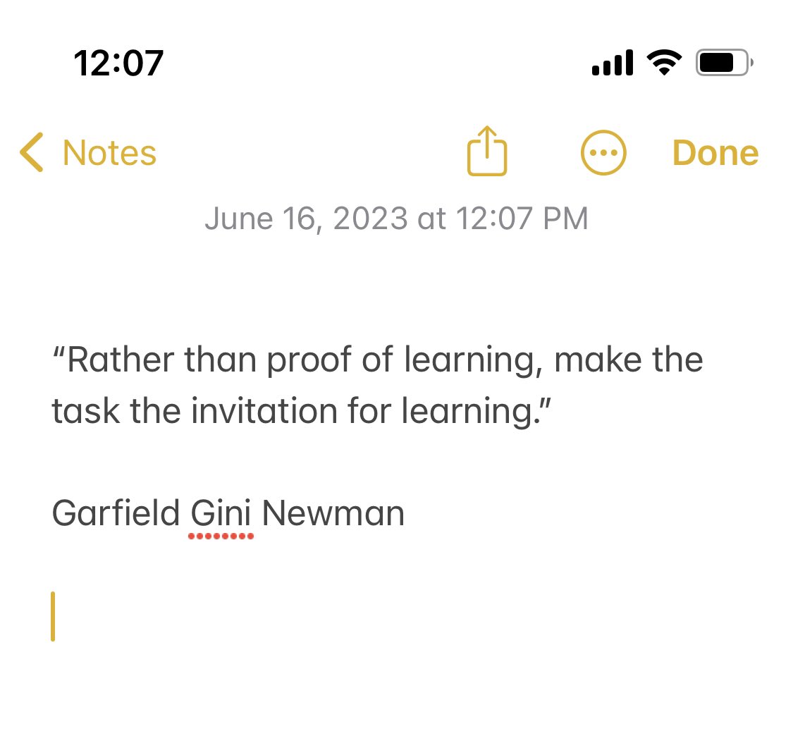 Leah Obach (@leaho77) on Twitter photo What an inspiring morning with <a href="/ggininewman/">Garfield Gini-Newman</a>! I’ve got pages of notes, ideas and inspiration.
Here’s one tidbit for you:
#teacherlife #inspiration #CriticalThinking What an inspiring morning with <a href="/ggininewman/">Garfield Gini-Newman</a>! I’ve got pages of notes, ideas and inspiration.
Here’s one tidbit for you:
#teacherlife #inspiration #CriticalThinking