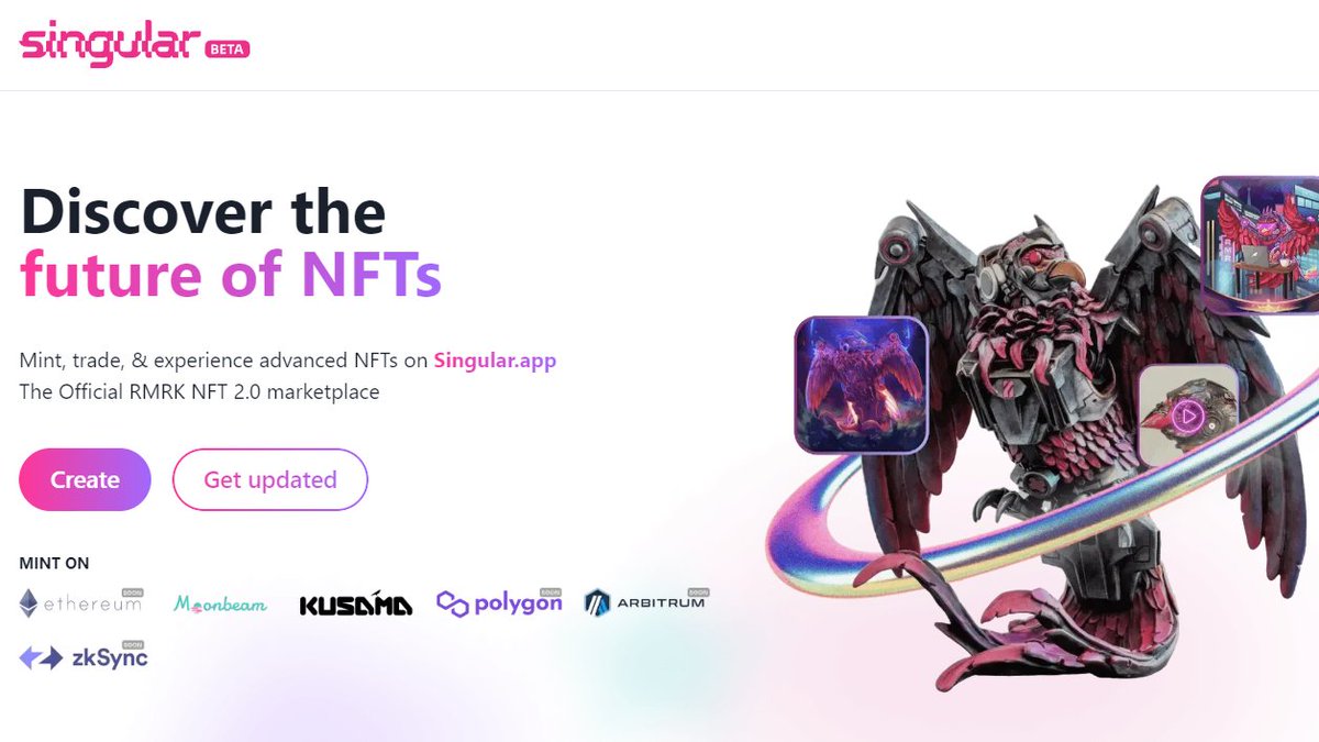 Spotlight Time! ⚡️

@RmrkSingular is a marketplace where you can mint, trade, and experience the next generation of NFTs.

Allowing for multi-asset NFTs, nestable NFTs, soulbound, and more.

Check it out: builda.dev/list/singular
