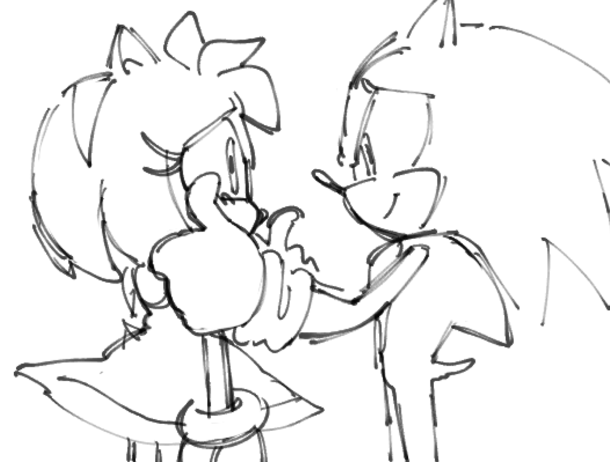 bloo_cookiee_'s tweet photo. little sonamy sketch #SonAmy https://t.co/wUwUxNuIyz